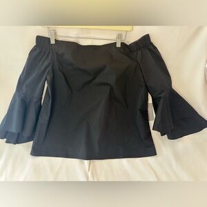 Jennifer Lopez Women’s Size L Black Off The Shoulder Bell Sleeve Blouse NWT